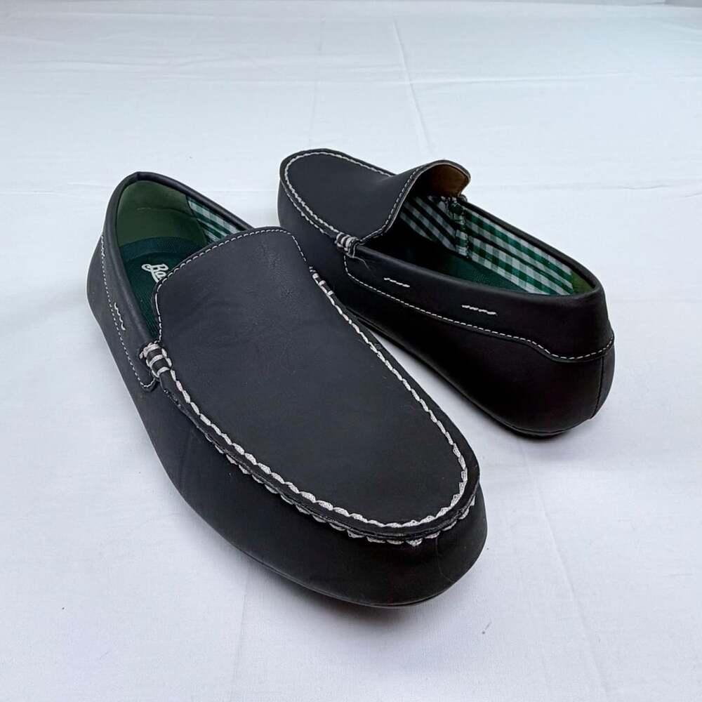 Bass Men's Dark Blue Casual Loafers with White Stitching, Size US 9